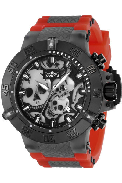 Invicta Subaqua Chronograph Quartz Black Dial Skull Men's Watch 37326