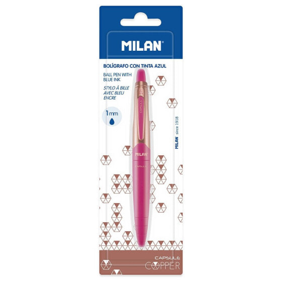 Ручка капсула MILAN Blister Pack розовая синие чернила