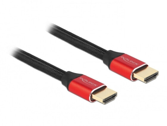Кабель HDMI Delock Ultra High Speed Type A (стандарт) 3 м - 48 Gbit/s - Черный - Красный