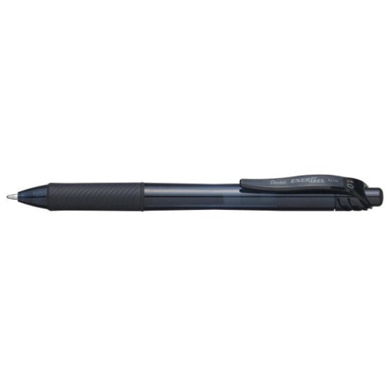 Pentel Energel X 1.0 - Clip-on retractable pen - Black - Black - Plastic - 1 mm - Ambidextrous