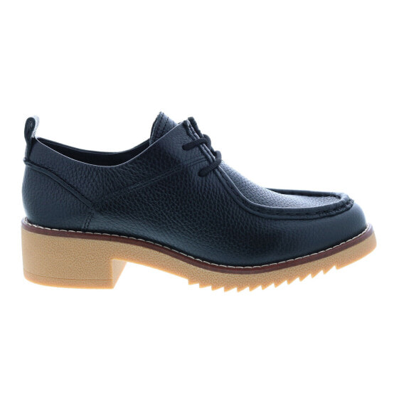 Clarks Eden Mid Lace 26161323 Womens Black Leather Block Heels Shoes 8.5