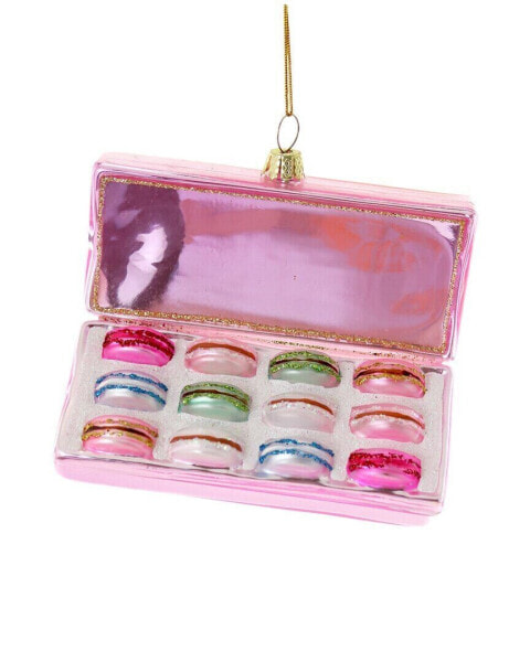 Cody Foster & Co. Box Of Macarons Pink Ornament Multicolor