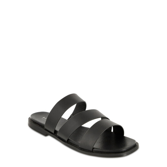 Eloquii Elements Women's Black Supple Vegan Leather Strappy Slide Sandal US 10