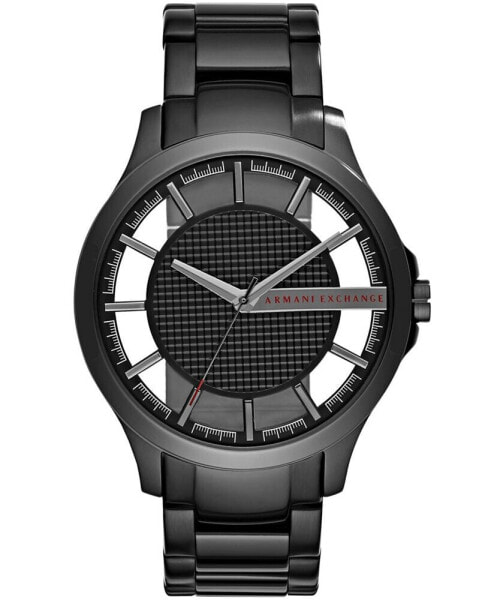 Men's Black Stainless Steel Bracelet Watch, 46mm