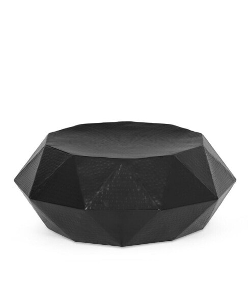 Hammered Metal Polygonal Coffee Table