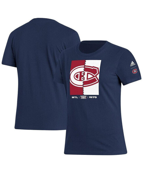 Футболка женская adidas Montreal Canadiens Reverse Retro 2.0 Playmaker темно-синяя