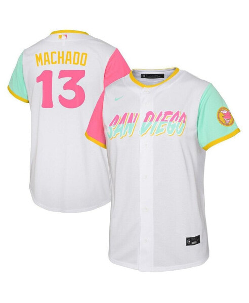 Футболка для малышей Nike San Diego Padres City Connect Replica Player Jersey, белая Мэнни Мачадо