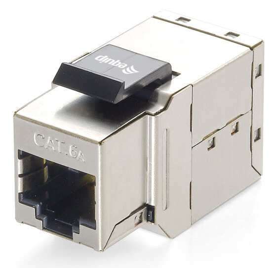 Equip Cat.6A Shielded Keystone Inline Coupler - Silver - RJ-45 - RJ-45 - Gold - 17.1 mm - 21.2 mm