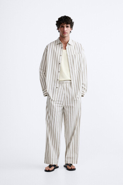 Relaxed fit striped trousers