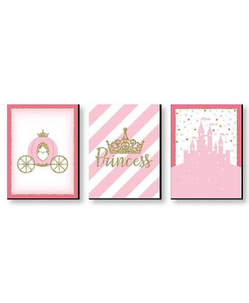 Little Princess Crown - Wall Art Room Decor - 7.5 x 10 inches - Set of 3 Prints