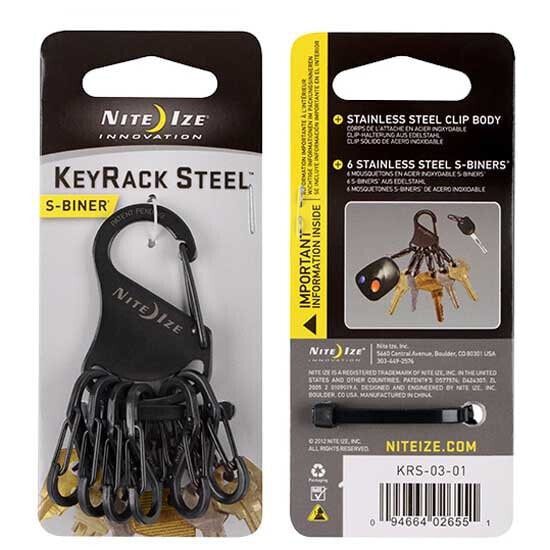 Брелок игрушка-подвеска Nite Ize KeyRack Steel S-Biner 6 штук