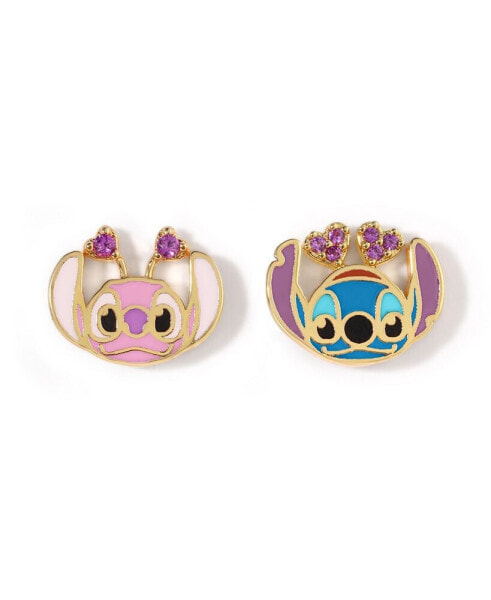 Disney Enamel Stitch Angel Studs