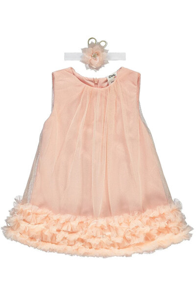 Kız Bebek Elbise 6-18 Ay Somon