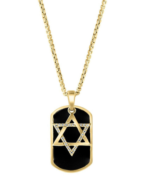 Подвеска EFFY Men's Onyx & Diamond Star of David.