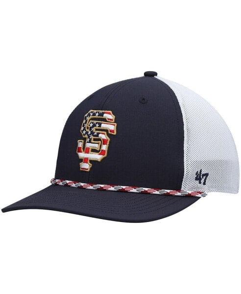 Men's '47 Navy, White San Francisco Giants Flag Fill Trucker Snapback Hat