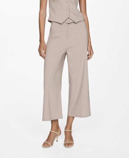 Women's Chalk-Stripe Straight Trousers