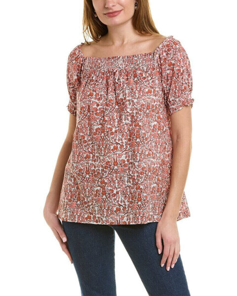 Pomegranate Puff Blouse Women's Orange Xs