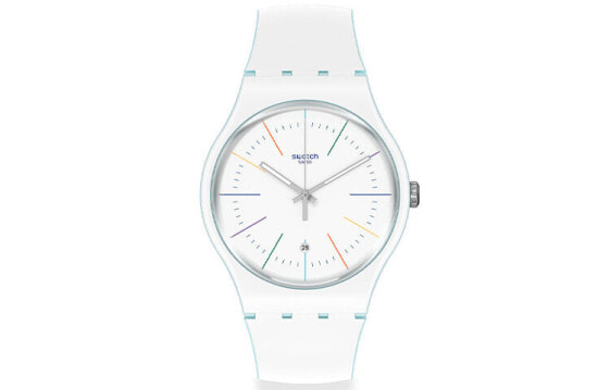 Часы Swatch Colorful Quartz White Watch SUOS404