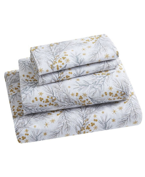 Home Pine 100% Cotton Flannel 4-Pc. Sheet Set, Full