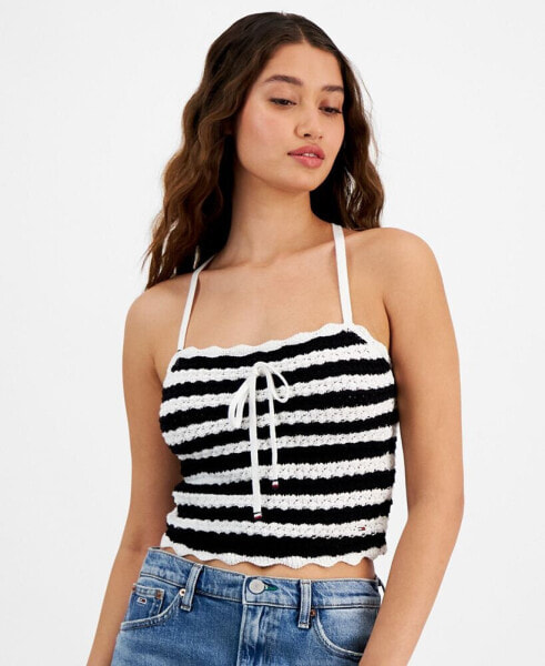 Women's Crochet Striped Tank Top