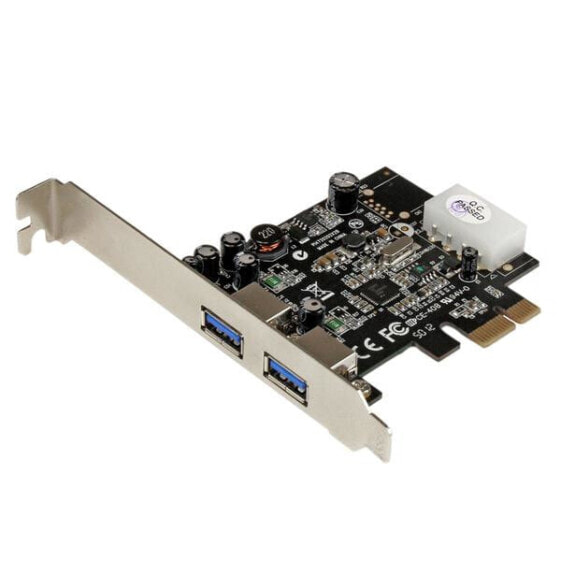 2 Port PCI Express (PCIe) SuperSpeed USB 3.0 Card Adapter with UASP - LP4 Power - PCIe - USB 3.2 Gen 1 (3.1 Gen 1) - Full-height / Low-profile - PCIe 2.0 - 3 m - CE - FCC