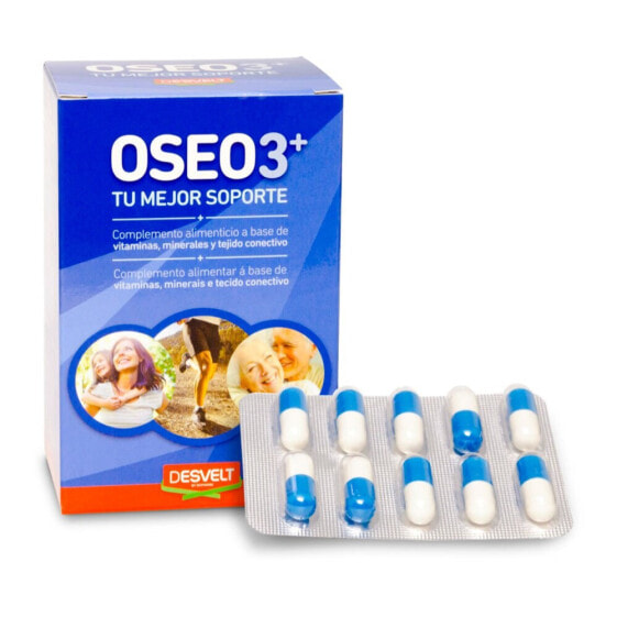 Биологическая добавка для поддержки костей DESVELT Resvel Oseo 3+ 60 капсул - Заточена на укрепление костей