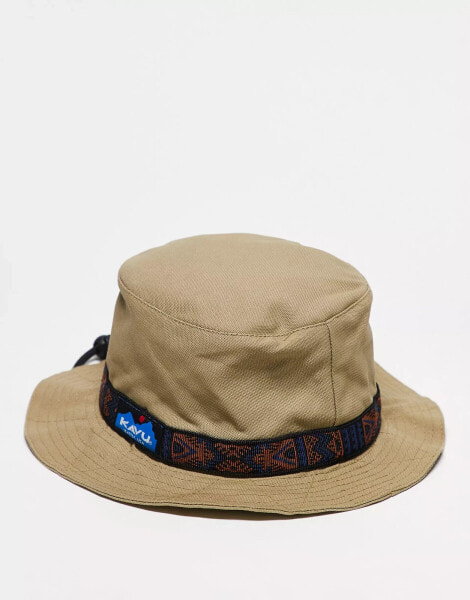 Kavu cotton classic strap bucket hat in beige