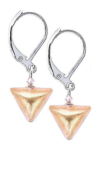 Vznešené náušnice Golden Triangle s 24karátovým zlatem v perlách Lampglas ETA1/S