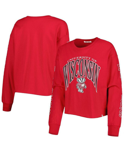 Women's Red Wisconsin Badgers Parkway II Cropped Long Sleeve T-shirt