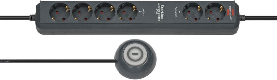 Удлинитель Brennenstuhl Eco-Line Comfort Switch - 2 м - 6 розеток - Антрацит - 3680 Вт - 16 А - 390 мм