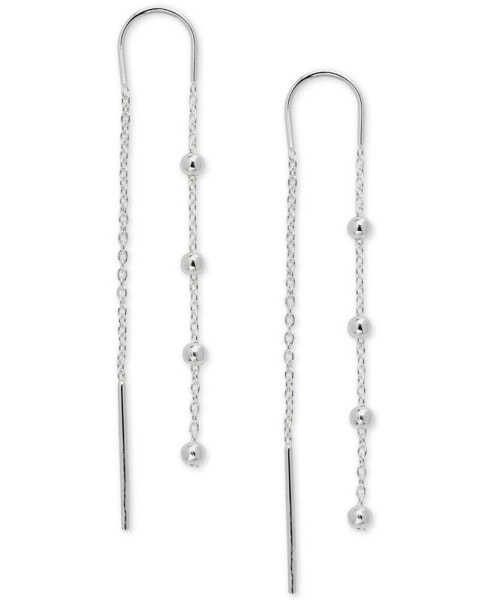 Polished Ball Chain Threader Drop Earrings in 18k Gold-Plated Sterling Silver, Created for Macy's (Also in Sterling Silver)