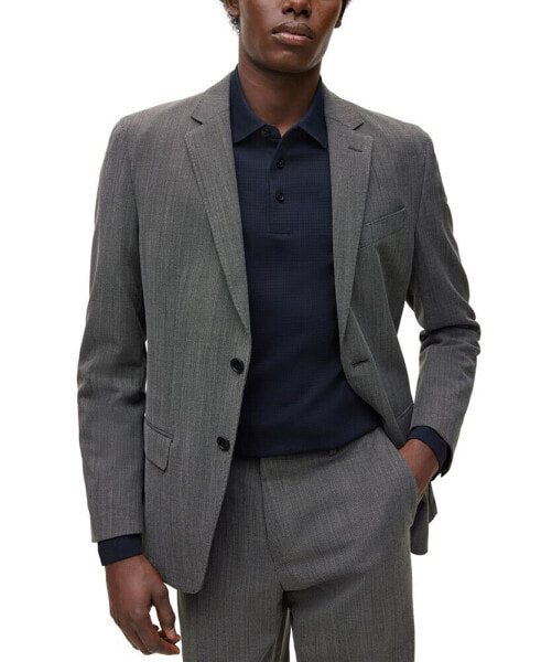 Men's Slim-Fit Suit in Micro-Patterned Performance-Stretch Cloth