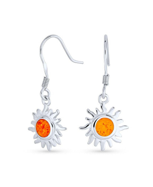 Серьги Bling Jewelry Orange Fire Opal Sunburst