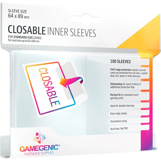 GAMEGENIC Card Sleeves Closable Inner Sleeves 100 Units