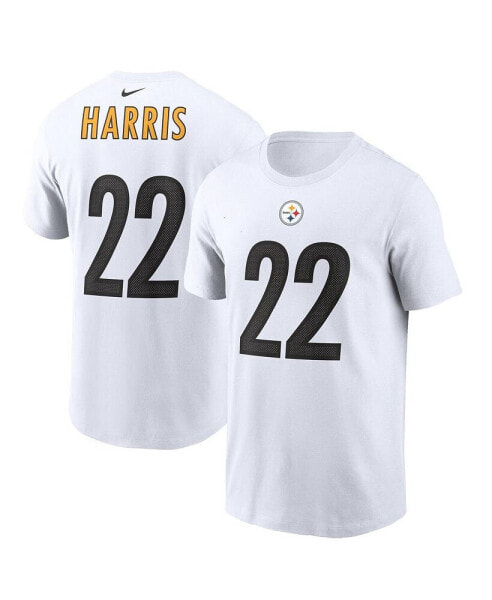 Men's Najee Harris White Pittsburgh Steelers Player Name and Number T-shirt