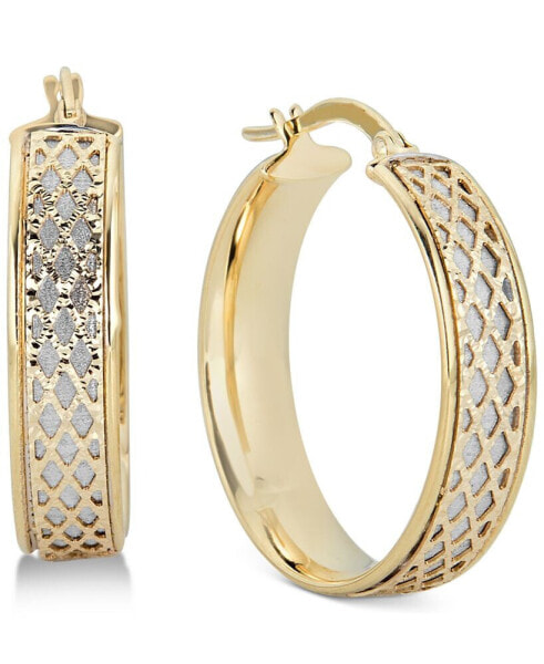 Серьги Italian Gold lattice-Design Hoop