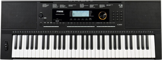 Fame G-400 Keyboard, E-Piano mit 128-facher Polyphonie, 61 Tasten, 240 Styles, 653 Sounds, anschlagdynamischer Klaviatur, Lautsprechern und Hammermechanik, Schwarz