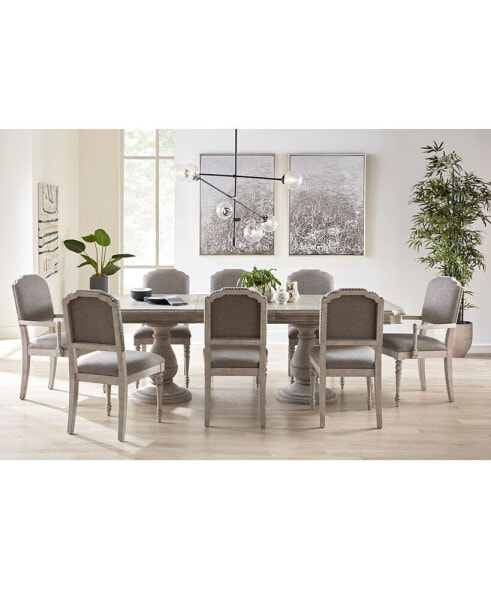 Anniston Dining 9-Pc. Set (Rectangular Table, 6 Side Chairs, 2 Arm Chairs)