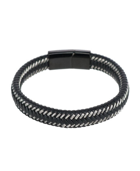 Esteban Black and Silver Braided Bracelet