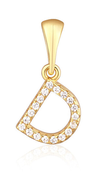 Gold-plated pendant with zircons letter "D" SVLP0948XH2BIGD