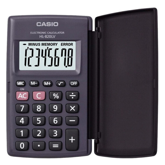 Серый калькулятор CASIO HL-820LV-BK Смола 10 x 6 см