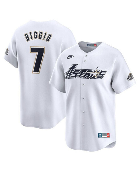 Men's Craig Biggio White Houston Astros Throwback Cooperstown Collection Limited Jersey