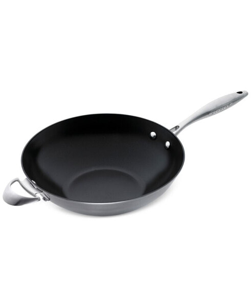 CTX 12.5", 32cm Nonstick Induction Suitable Wok, Brushed Stainless Steel