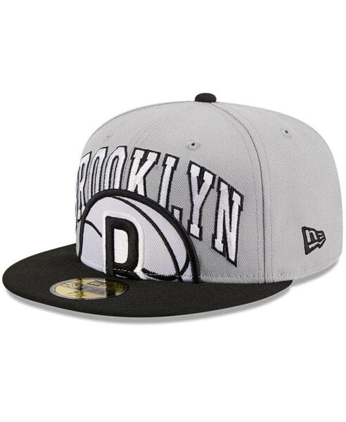 Men's Gray, Black Brooklyn Nets Tip-Off Two-Tone 59FIFTY Fitted Hat