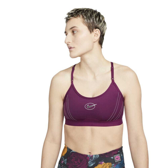 NIKE Dri Fit Indy Icon Clash Light Support Strappy Graphic Sports Bra