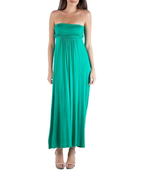 Strapless Empire Waist Maxi Dress