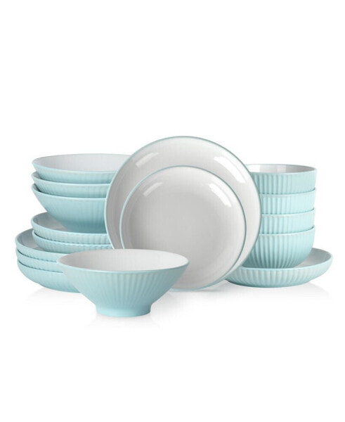 Сервировка стола Christian Siriano Набор посуды из керамики Full 16 Pc Set, Service for 4