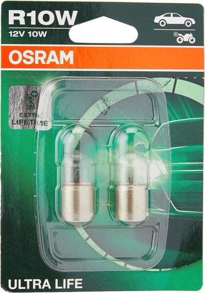 Osram Ultra Life R5W Halogen, Tail, License Plate, Parking and Position Light, 5007ULT-02B, 12 V Car, Double Blister Pack of 2 [Energy Class A]