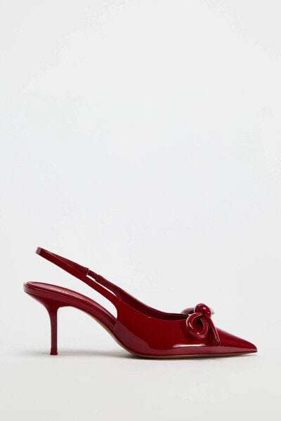 PATENT BOW HEEL SHOES