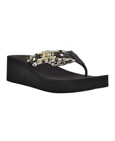 Women's Ediva Wedges with Hardware and Heritage Logo Fabric Sandals